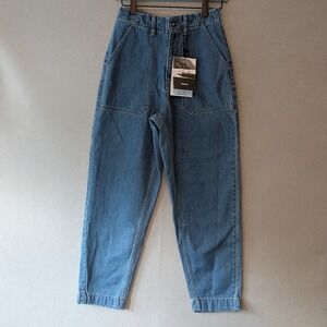 NEW Finisterre Yarrel Jean Barrel Leg Indigo Organic Cotton Women 26 Sustainable
